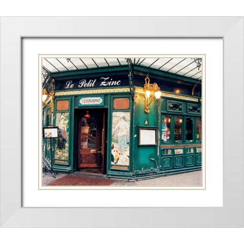 Le Petit Zinc White Modern Wood Framed Art Print with Double Matting by Cieslikowski, Zeny
