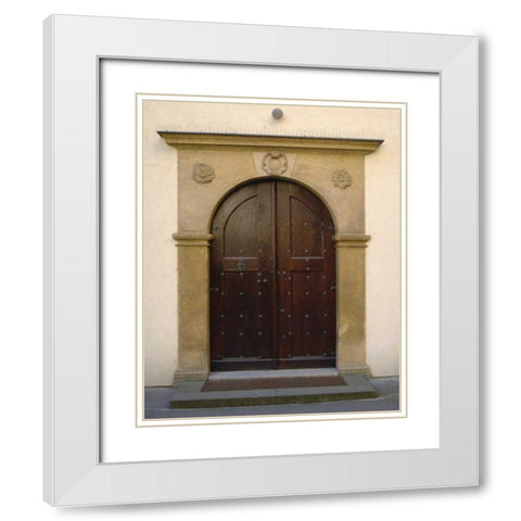 Prague Door II White Modern Wood Framed Art Print with Double Matting by Christensen, Jim
