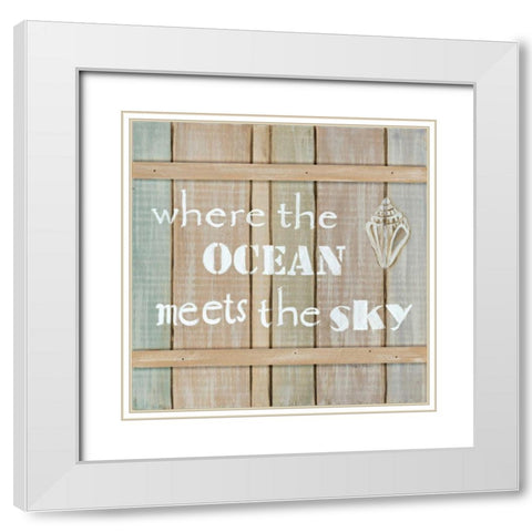 Driftwood Signs I White Modern Wood Framed Art Print with Double Matting by Davis, Paige