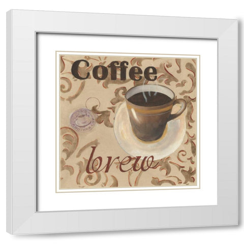 Coffee Brew White Modern Wood Framed Art Print with Double Matting by Davis, Paige