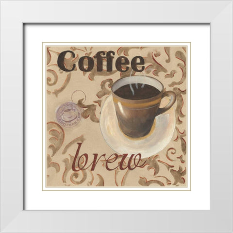 Coffee Brew White Modern Wood Framed Art Print with Double Matting by Davis, Paige
