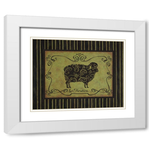 le Mouton White Modern Wood Framed Art Print with Double Matting by Devereux, Sophie