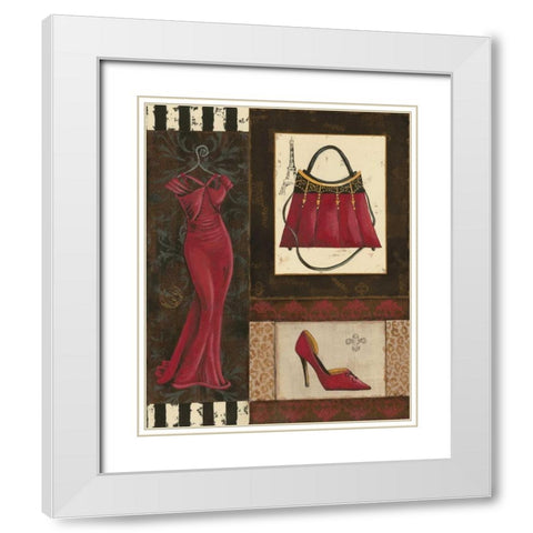 Fashion Collage I White Modern Wood Framed Art Print with Double Matting by Devereux, Sophie