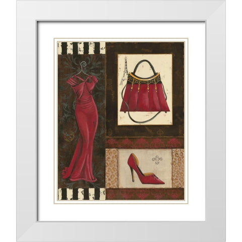 Fashion Collage I White Modern Wood Framed Art Print with Double Matting by Devereux, Sophie