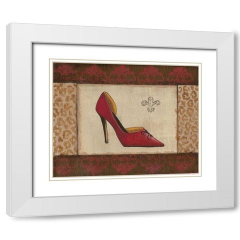 Fashion Shoe I White Modern Wood Framed Art Print with Double Matting by Devereux, Sophie