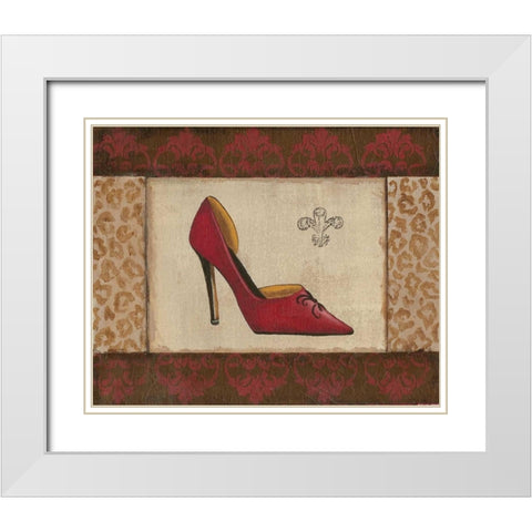Fashion Shoe I White Modern Wood Framed Art Print with Double Matting by Devereux, Sophie