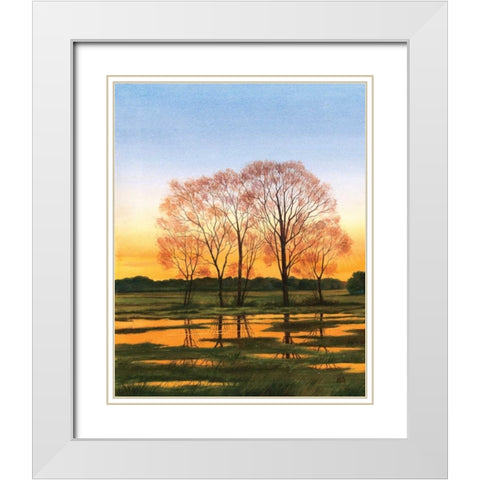 Marsh at Dusk I White Modern Wood Framed Art Print with Double Matting by Duke, William