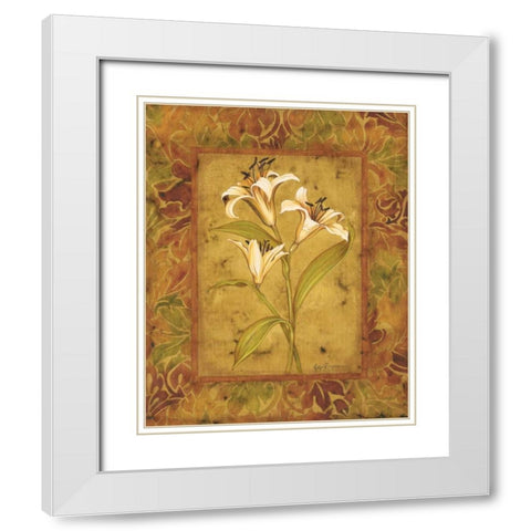 Garden Lilies II White Modern Wood Framed Art Print with Double Matting by Engman, Allyn