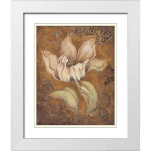 Study in Ecru II White Modern Wood Framed Art Print with Double Matting by Engman, Allyn
