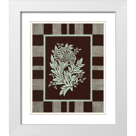 Aqua Elegance I White Modern Wood Framed Art Print with Double Matting by Engman, Allyn