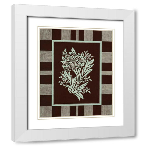 Aqua Elegance II White Modern Wood Framed Art Print with Double Matting by Engman, Allyn
