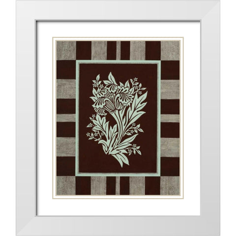Aqua Elegance II White Modern Wood Framed Art Print with Double Matting by Engman, Allyn