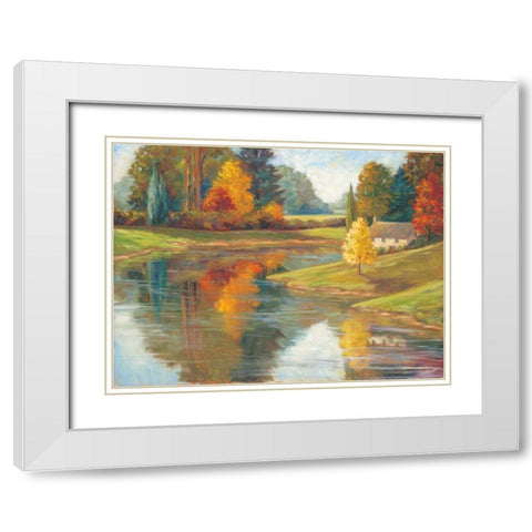 Calm Waters II White Modern Wood Framed Art Print with Double Matting by Fermanis, Pamela