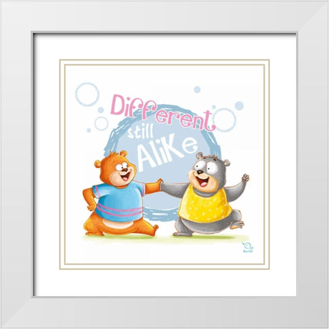 Different Still Alike White Modern Wood Framed Art Print with Double Matting by Blue Fish