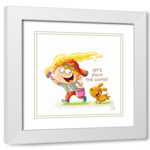 Paint the World White Modern Wood Framed Art Print with Double Matting by Blue Fish