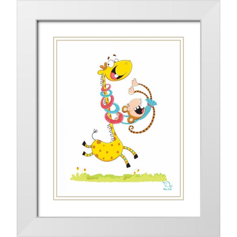 Move it! Move It! White Modern Wood Framed Art Print with Double Matting by Blue Fish