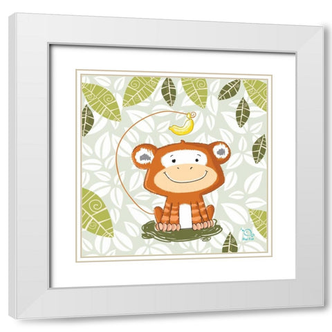 A Banana Tale White Modern Wood Framed Art Print with Double Matting by Blue Fish