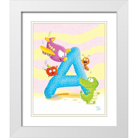 Angel A White Modern Wood Framed Art Print with Double Matting by Blue Fish