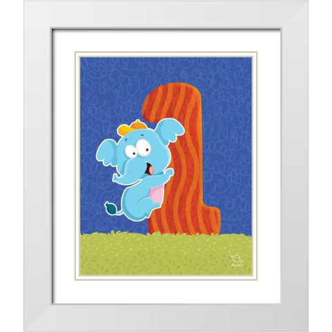 Ellie 1 White Modern Wood Framed Art Print with Double Matting by Blue Fish