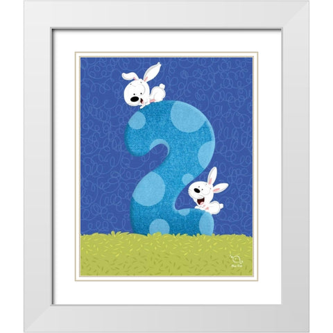Bunny 2 White Modern Wood Framed Art Print with Double Matting by Blue Fish