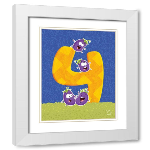 Brinjy 4 White Modern Wood Framed Art Print with Double Matting by Blue Fish