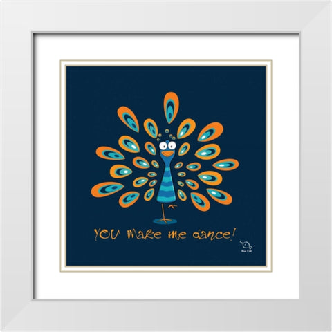 Dancing Feet White Modern Wood Framed Art Print with Double Matting by Blue Fish