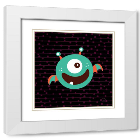Bouncy White Modern Wood Framed Art Print with Double Matting by Blue Fish
