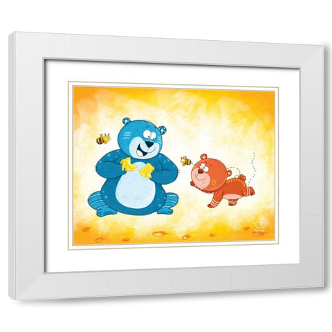 Honey Boo White Modern Wood Framed Art Print with Double Matting by Blue Fish