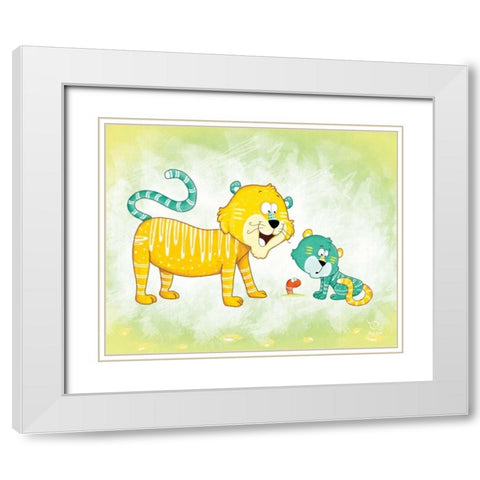 Tiggy Too White Modern Wood Framed Art Print with Double Matting by Blue Fish