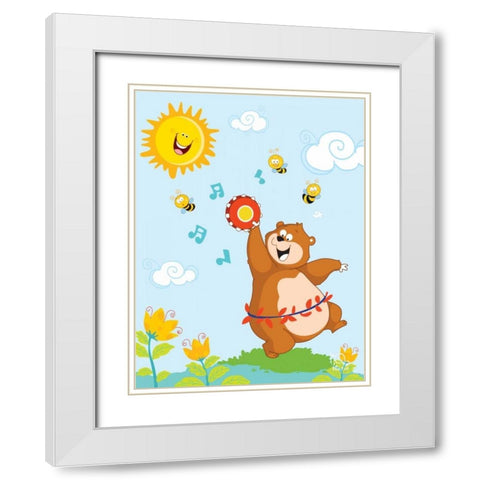 Bee Bright! White Modern Wood Framed Art Print with Double Matting by Blue Fish