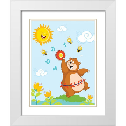 Bee Bright! White Modern Wood Framed Art Print with Double Matting by Blue Fish