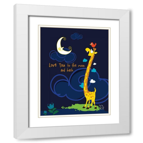 Moony Light! White Modern Wood Framed Art Print with Double Matting by Blue Fish