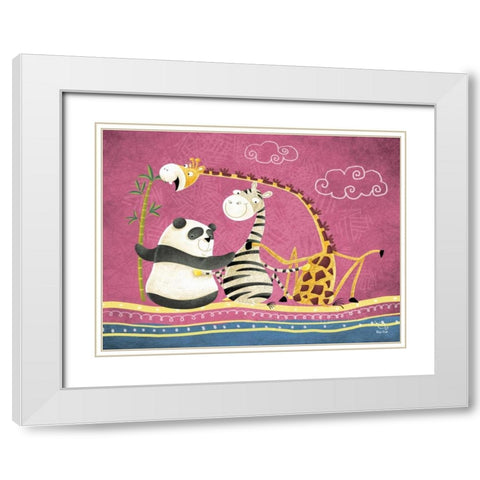 Friends Forever White Modern Wood Framed Art Print with Double Matting by Blue Fish