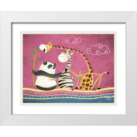 Friends Forever White Modern Wood Framed Art Print with Double Matting by Blue Fish