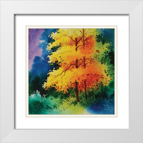 Reflections I White Modern Wood Framed Art Print with Double Matting by Blue Fish