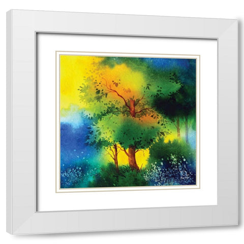 Reflections II White Modern Wood Framed Art Print with Double Matting by Blue Fish