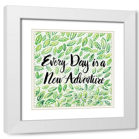 New Adventure White Modern Wood Framed Art Print with Double Matting by Frazer, Amy