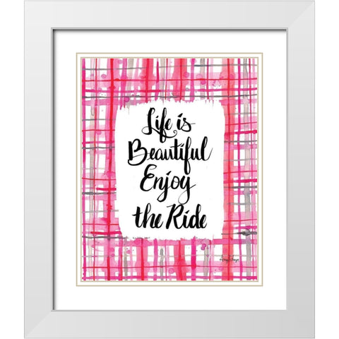 Enjoy the Ride White Modern Wood Framed Art Print with Double Matting by Frazer, Amy