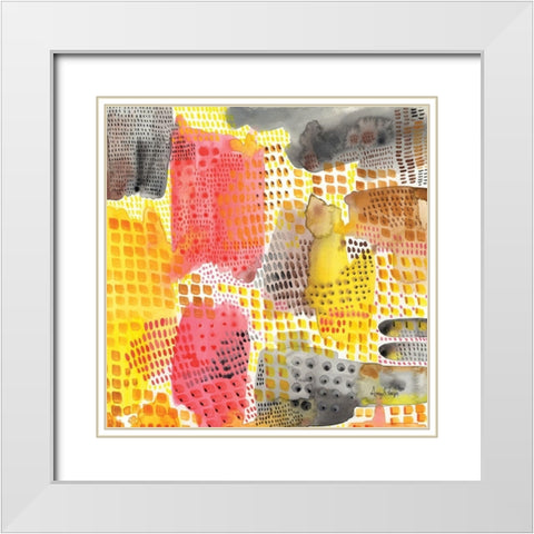 Abstract Pattern White Modern Wood Framed Art Print with Double Matting by Frazer, Amy
