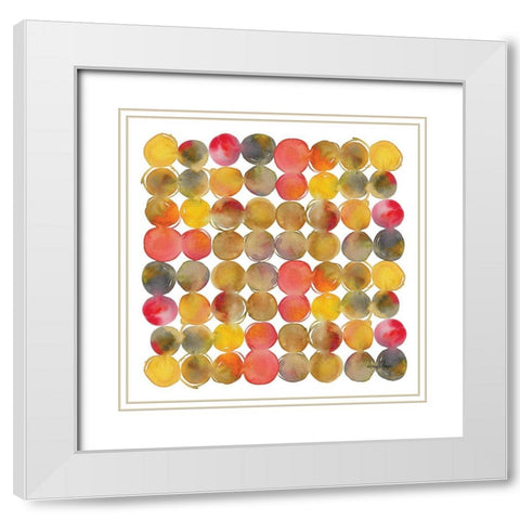 Small Dots White Modern Wood Framed Art Print with Double Matting by Frazer, Amy