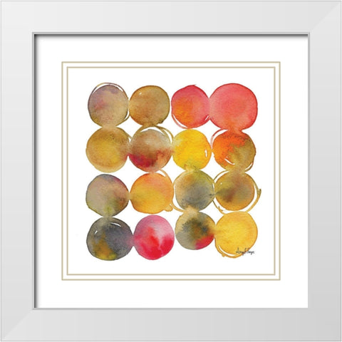 Big Dots White Modern Wood Framed Art Print with Double Matting by Frazer, Amy