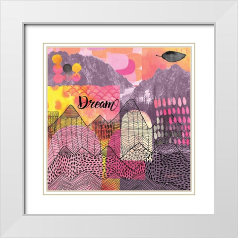 Mountains Dream White Modern Wood Framed Art Print with Double Matting by Frazer, Amy