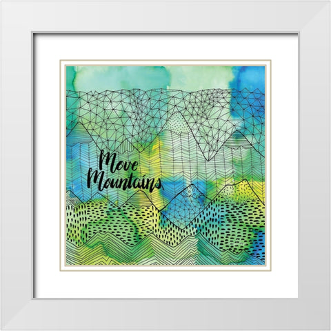 Move Mountains White Modern Wood Framed Art Print with Double Matting by Frazer, Amy