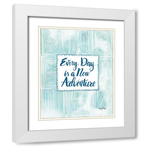 New Adventure White Modern Wood Framed Art Print with Double Matting by Frazer, Amy