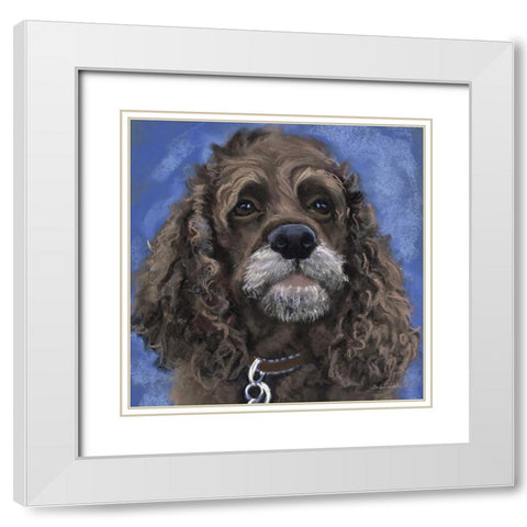 Black Cocker Spaniel White Modern Wood Framed Art Print with Double Matting by Golubski, Becky