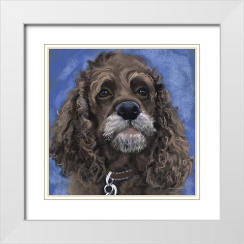 Black Cocker Spaniel White Modern Wood Framed Art Print with Double Matting by Golubski, Becky