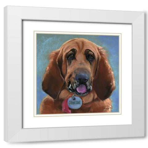 Hound Dog White Modern Wood Framed Art Print with Double Matting by Golubski, Becky