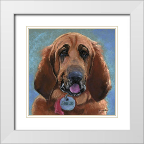 Hound Dog White Modern Wood Framed Art Print with Double Matting by Golubski, Becky