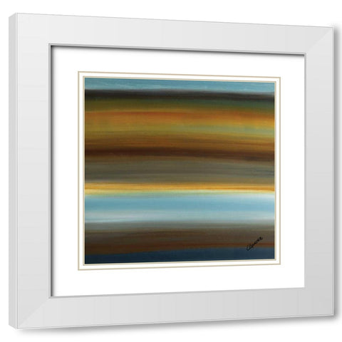Destinos I White Modern Wood Framed Art Print with Double Matting by Guedez, Carmen