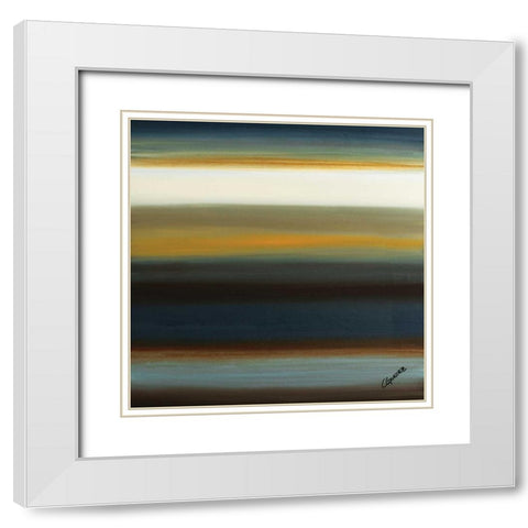 Destinos II White Modern Wood Framed Art Print with Double Matting by Guedez, Carmen